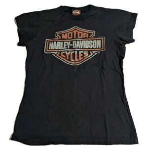 Harley Davidson Womens Medium T Shirt Black Bennett Harley El Paso Texas Logo